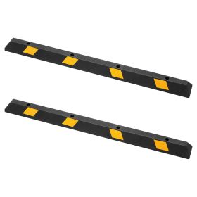 VEVOR Parking Stopper, 72 Inch 2 Pcs Heavy Duty Parking Aid for Garage, Rubber Curb Garage Floor Stopper with Reflective Strips