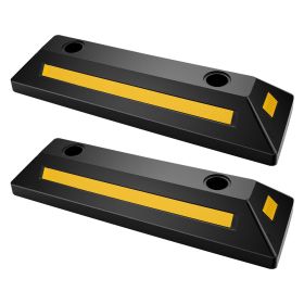 VEVOR Parking Stopper, 21.6 Inch 2 Pcs Heavy Duty Parking Aid for Garage, Rubber Curb Garage Floor Stopper with Reflective Strips