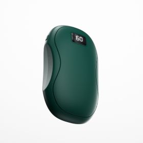 Large Capacity Double-sided Heating Digital Display USB Charging Portable Hand Warmer (Option: N20 Green-1PCS)